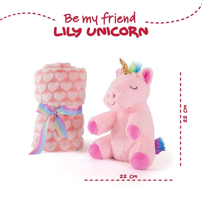 Lily Unicorn Soft blanket + plush toy 22cm