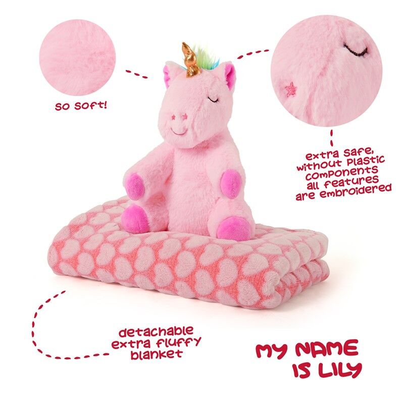 Lily Unicorn Soft blanket + plush toy 22cm