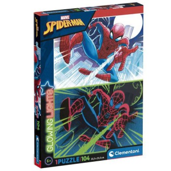 Marvel Spiderman glowing puzzle 104pcs