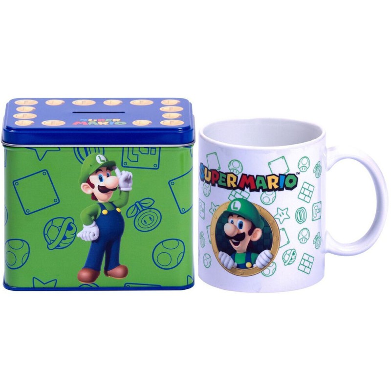 Nintendo Super Mario Bros Luigi Mug + Money box set Nintendo Super Mario Bros Luigi Mug + Money box set