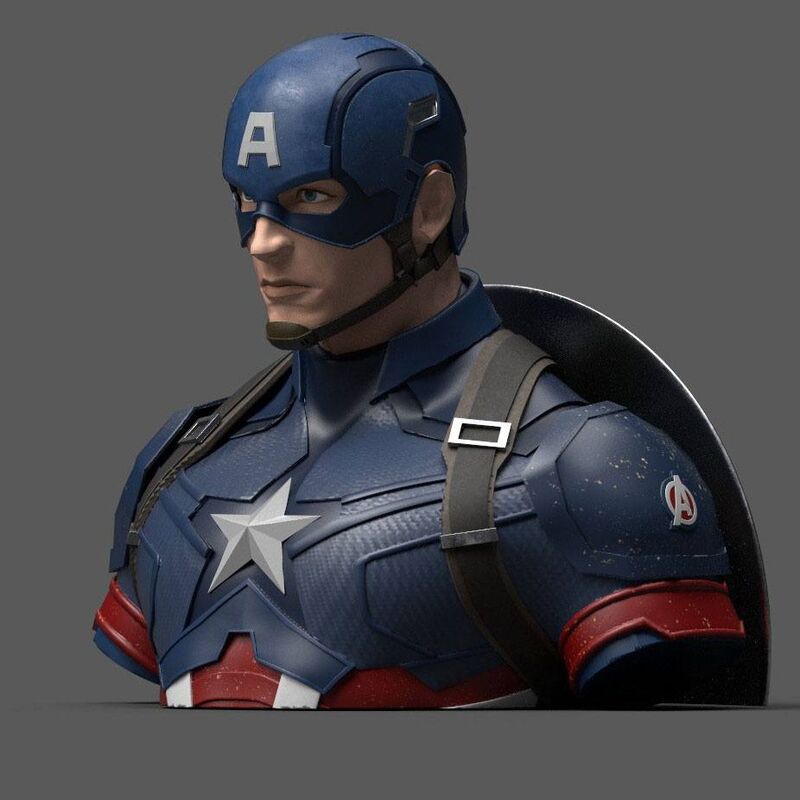 Marvel Avengers Endgame Captain America money box bust 20cm