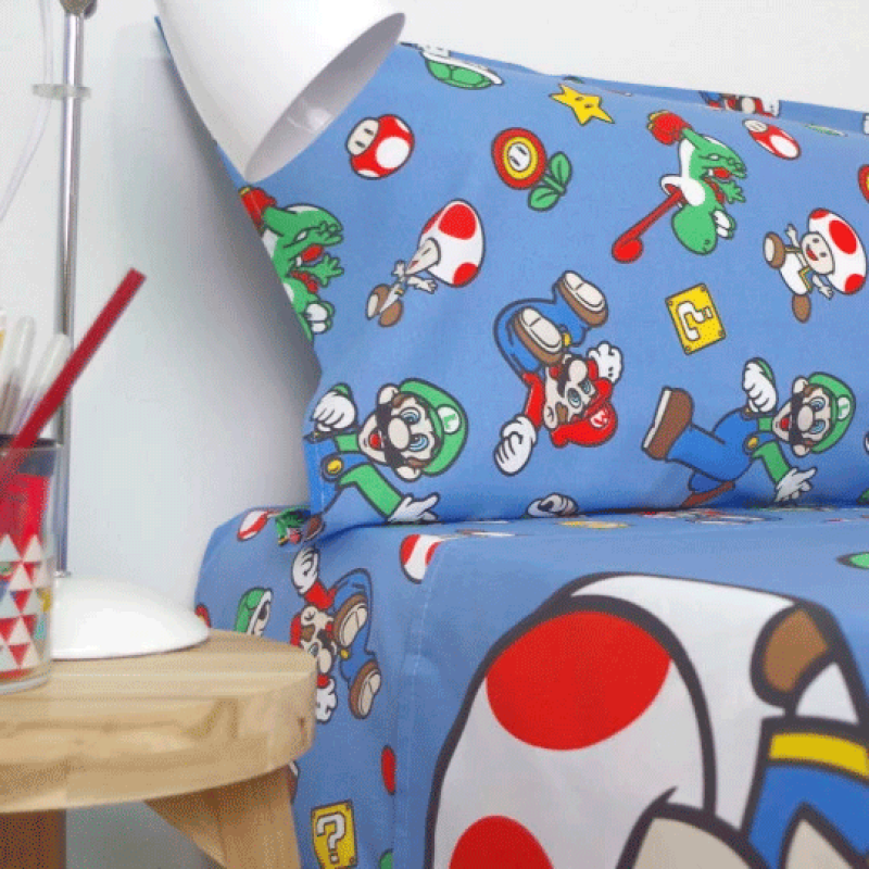 Super Mario Bros sheets set bed 90cm Super Mario Bros sheets set bed 90cm