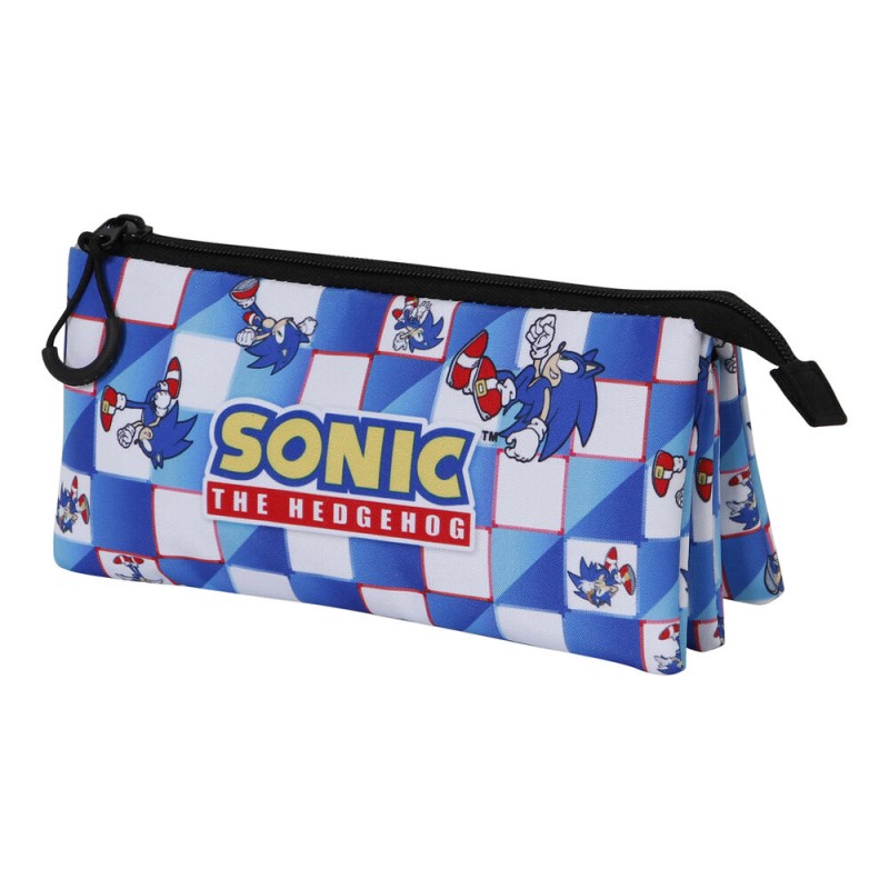 Sonic The Hedgehog Blue Lay triple pencil case