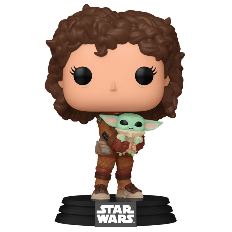 POP figure Star Wars Mandalorian 9 Peli Motto with Grogu
