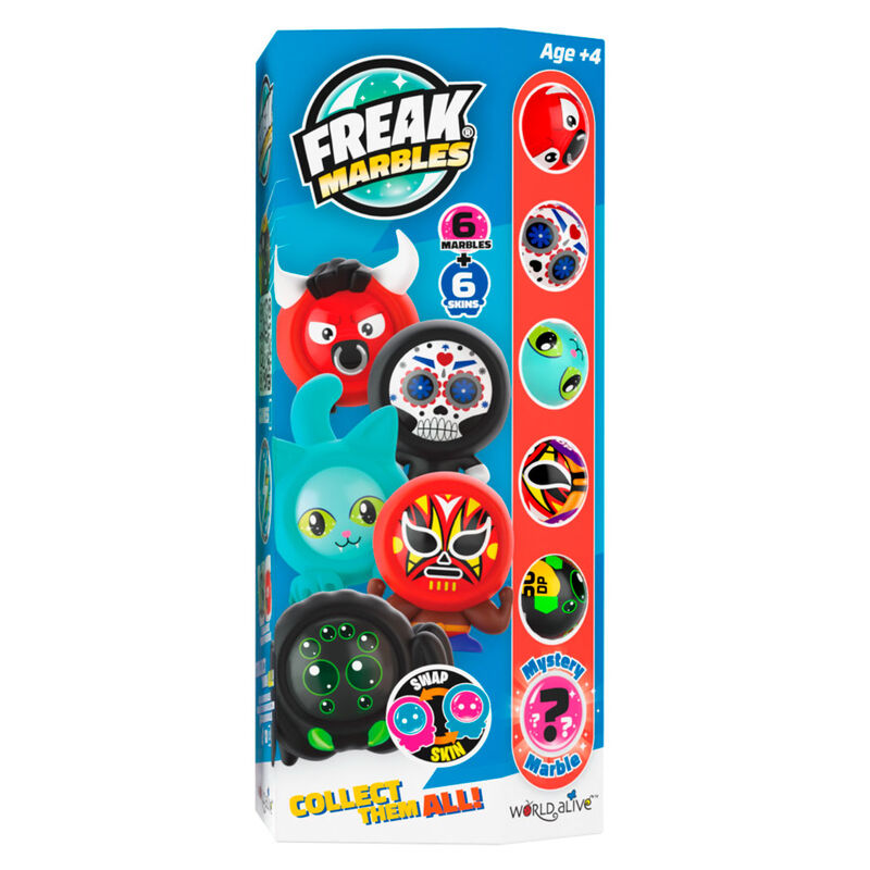 Freak Marbles assorted set 6 Marbles + Skin