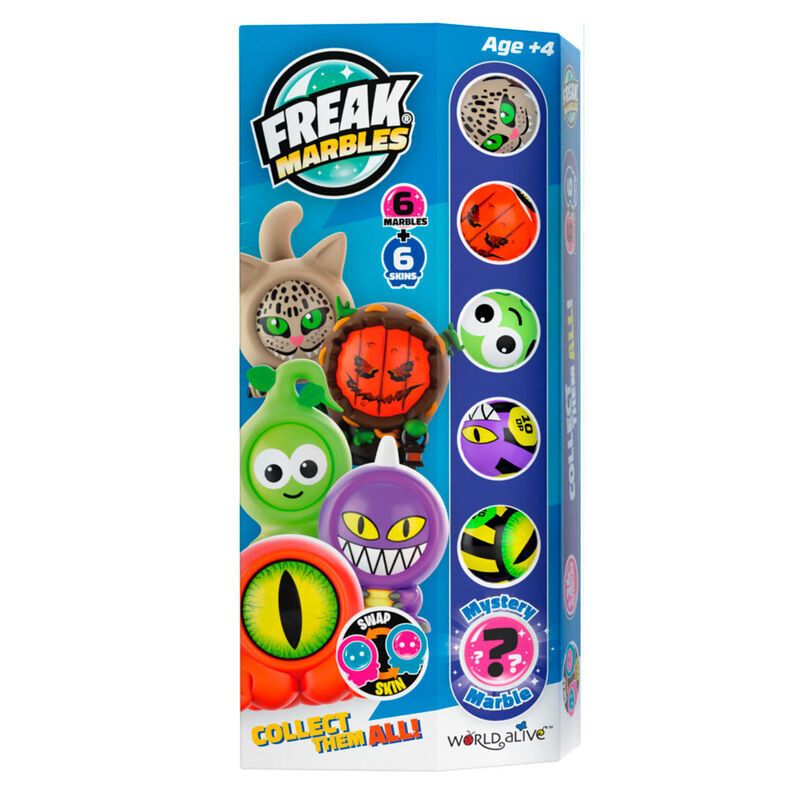 Freak Marbles assorted set 6 Marbles + Skin