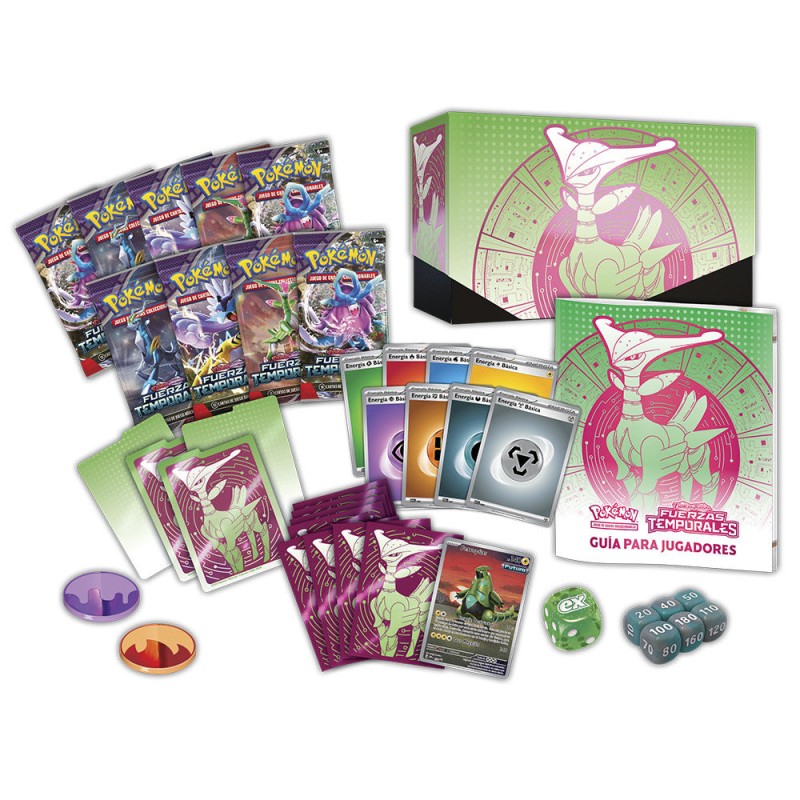 Spanish Pokemon Scarlet & Purple Temporary Forces Elite Collectible card game box assorted