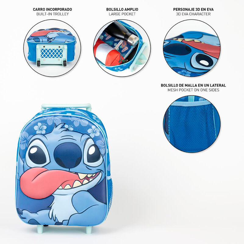 Disney Stitch 3D trolley 31cm
