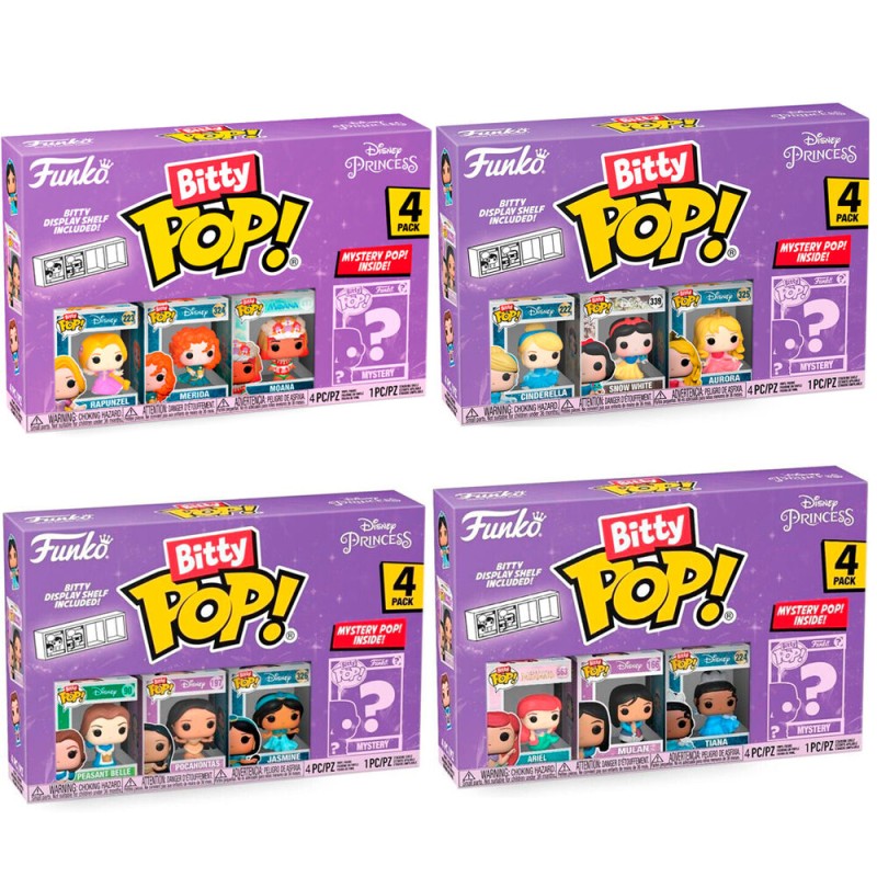Assorted Blister 4 figures Bitty POP Disney Princess