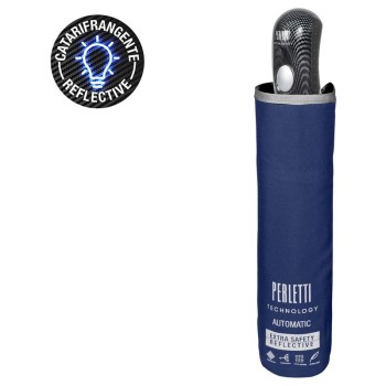 Automatic folding reflective blue umbrella 56cm