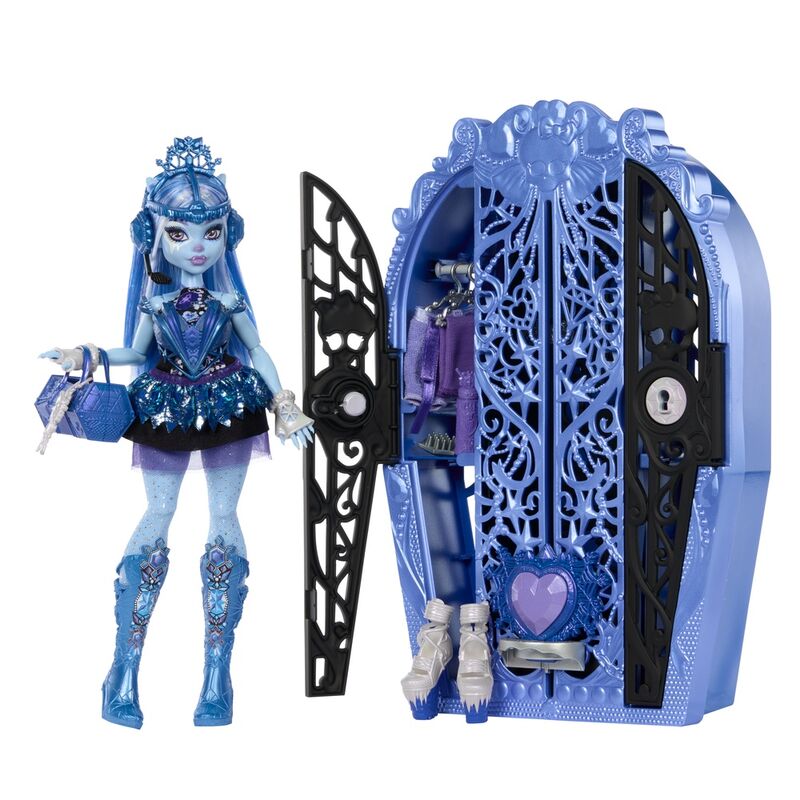 Monster High Skulltime Secrets Abbey Bominable doll + cupboard