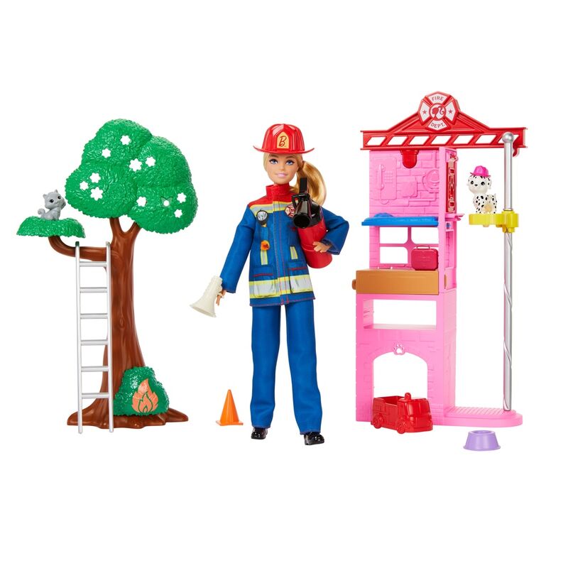 Barbie Firefighter fire station doll