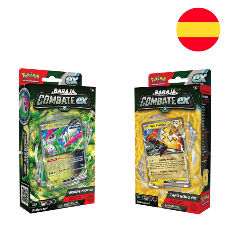 Spanish Pokemon Leaves & Ferroverdor assorted Battle Decks collectible card game