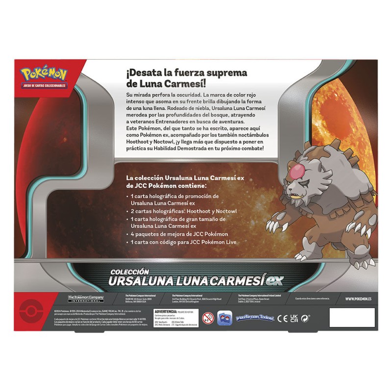 Spanish Pokemon Ursaluna Luna Carmesi Collectible card game box