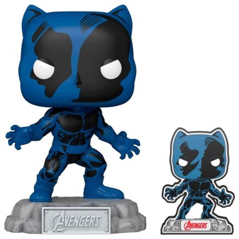 POP figure Marvel Avengers 60th Anniversary Comic Black Panther with Pin Exclusive POP figure Marvel Avengers 60th Anniversary Comic Black Panther with Pin Exclusive