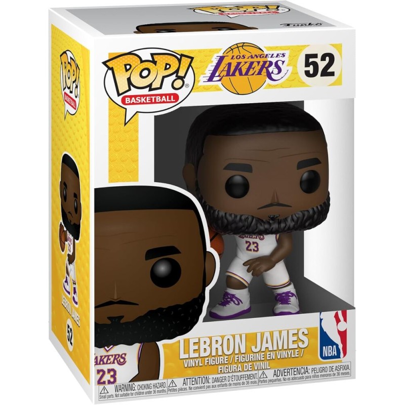 POP figure NBA Lakers Lebron James White Uniform