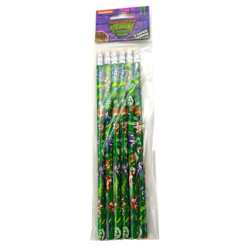 Ninja Turtles pack 6 pencils with eraser